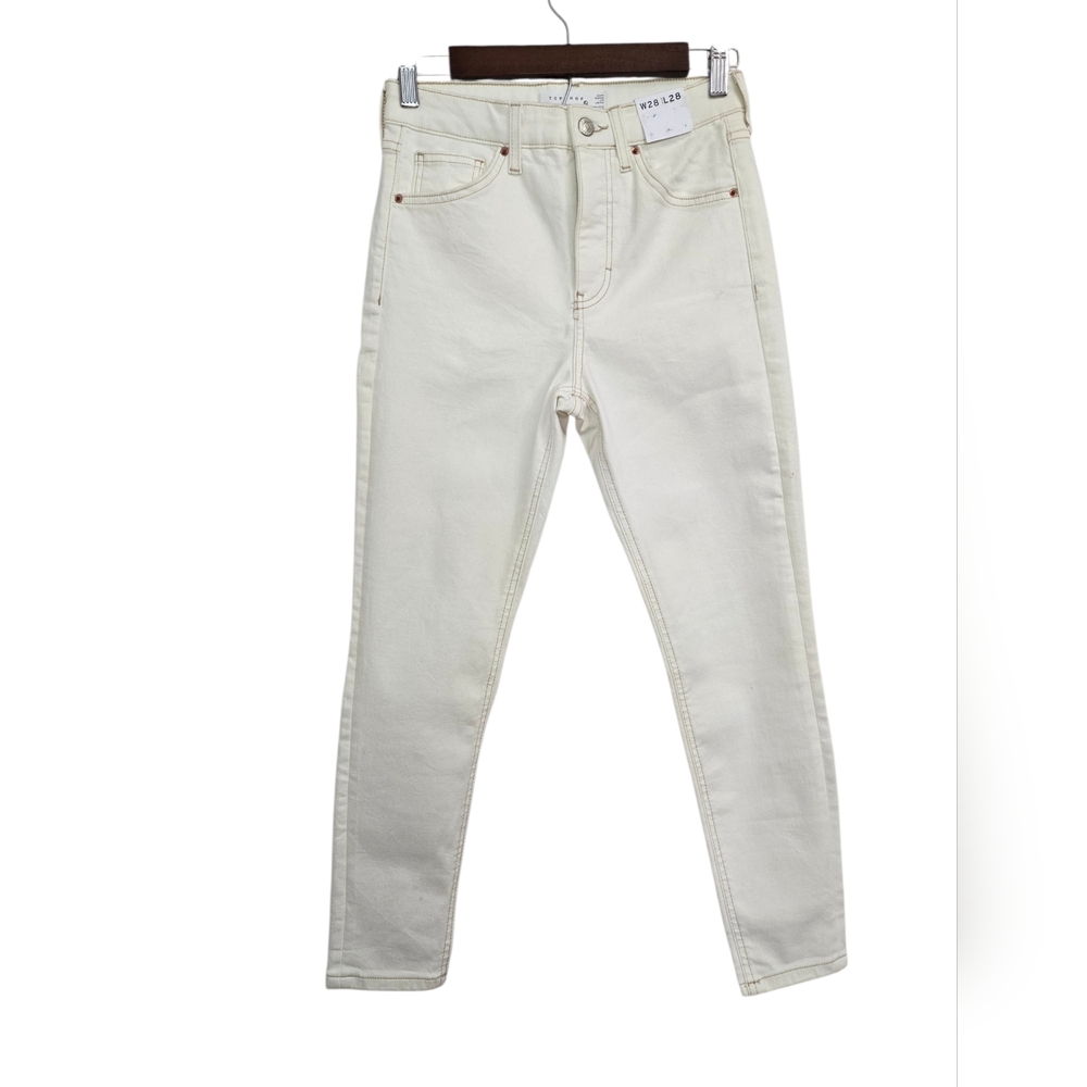 NWT Top Shop Straight Jeans White Size 6